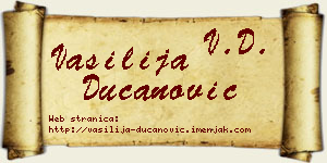 Vasilija Ducanović vizit kartica